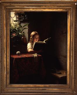 ​​​​​​​Johann Georg Meyer von Bremen, "Young Girl Reading" (1868). Courtesy of the Smart Museum of Art.