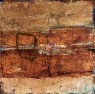 Brigitte Riesebrodt, “Viewfinder 1” (2018), oil and wax on canvas. Courtesy of the artist.